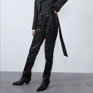Wet look Zara jeans